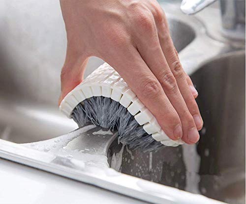 store Naidev Kitchen Stove Cleaning Brush Bendable Sink Brush Bath Tile Brush Bathroom Clothes Brush No Dead End Floor Brush (White and Grey) 3