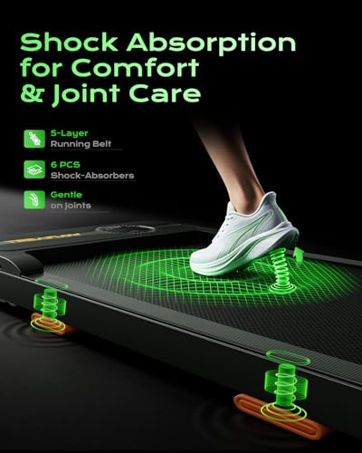 Image of TREAFLOW Walking Pad Portable Under Desk Treadmill with Incline 2.5HP for Home Office 265 lbs Capacity Remote Control LED