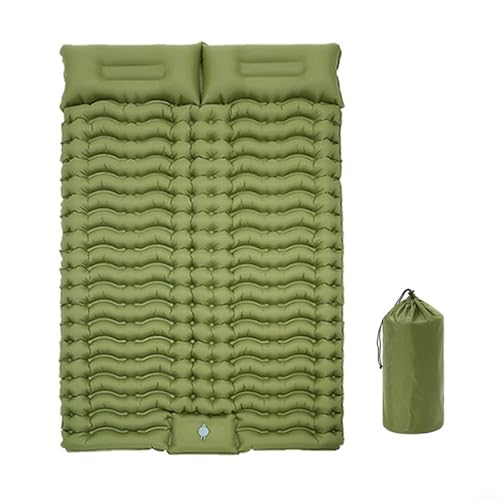 HavenDomicile Doppelte Camping-Matratze, wasserdicht, aufblasbar, 200 x 140 x 6 cm, mit Fußpumpe, schnelles Aufpumpen, leichtes Luftbett für Outdoor, Wandern, Zelt, Auto, Reisen, Rucksackreisen
