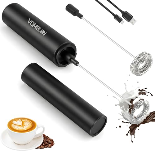 Rechargeable Milk Frother, Electric Coffee Foamer, Handheld Drink Mixer for