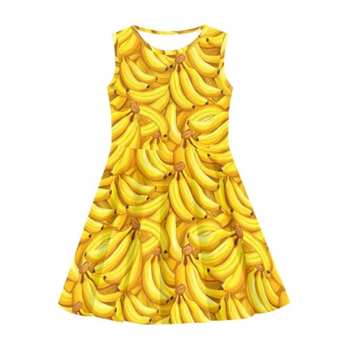 Girls Dresses Summer Outfit Cute Sleeveless Crewneck Dress 3-163