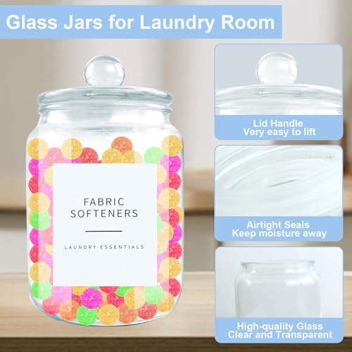 Pots de rangement pour accessoires de chambre et buanderie en verre de qualité supérieure