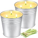Citronella Candles, 3 Wicks Citronella Candle Outdoor for Home Patio, Garden Balcony Camping BBQ, De