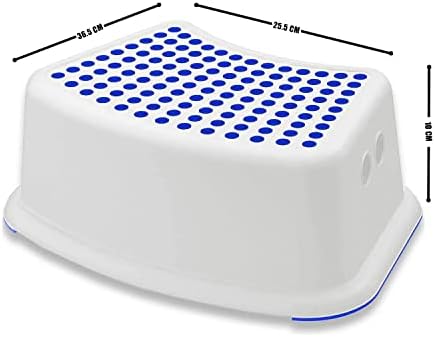 Step Stool for Kids, Non Slip Plastic Booster Foot Step Stool, Toddlers Stool For Potty Training, Sturdy Durable Children Stepping Stool for Bathroom, Kitchen, Washing Hands, Brushing Teeth (Blue)