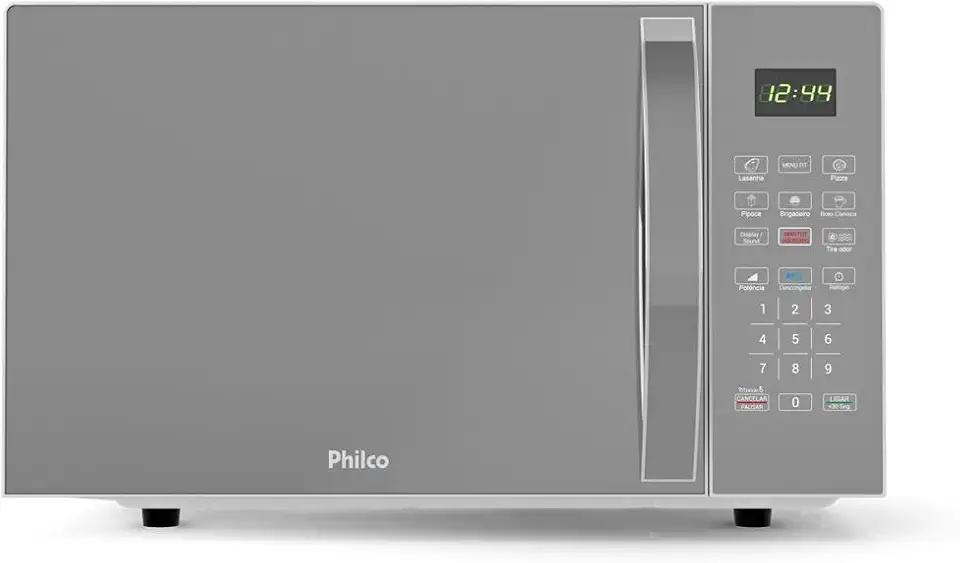 Micro-ondas Philco 28L Prata Espelhado Pintura Limpa Fácil PMO30S 220V