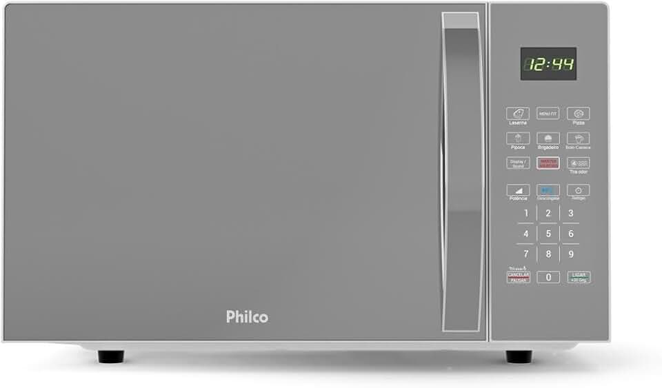 Micro-ondas Philco 28L Prata Espelhado Pintura Limpa Fácil PMO30S 220V