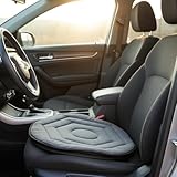 NOVA Swivel Car Seat Cushion for Seniors & Mobility Aid - 360° Rotating Seat Pad for Easy Car Entry Exi, Back & Hip Pressure Relief, 1.5" Thick Comfort Support, Gray/Blue