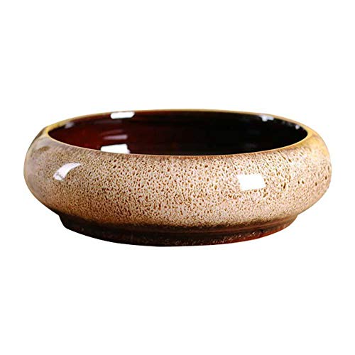 Bledyi Sukkulenten Blumentopf 18,5 cm Modern Keramik Rund Design für Sukkulenten Pflanzkübel Kaktus Töpfe Deko Blumenhalter Schüssel Waschbecken Wanne Cover