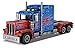 General Jim's RC Semi Truck Building Blocks Set, Remote and App Controlled Model with Opening Doors, Extendable Bed, Dual Axles, Flame Design, 839 Pieces, 1:20 Scale