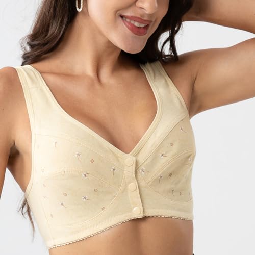 Image of Daisy Bras for Older Women Comfort Soft Breathable Bra Wireless Front Closure Bras