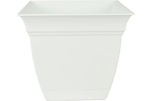 The HC Companies 12 Inch Eclipse Square Planter with Saucer
