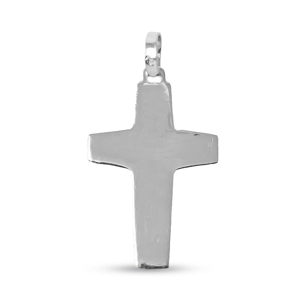 Cruz del Buen Pastor Colgante en Plata de Ley 925m macizo de 37mm. del Papa Francisco