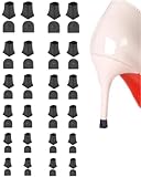 12 Pairs Heel Caps for High Heels, 6 Sizes High Heel Protectors, Black/Clear Heel Covers for High Heel Shoes, Perfect for Walking on Grass and Outdoor Weddings Events (Black)