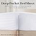 Queen Italian Prestige Collection Striped Bed Sheet Set – 1800 Luxury Soft Microfiber Deep Pocket 4-Piece Bedding Set - Wrinkle, Stain, Fade Resistant - White