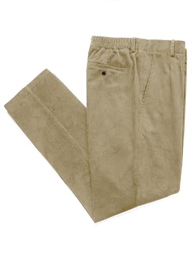 IDEALSANXUN Mens Corduroy Pants Pleated Casual Straight Leg Fall Winter Dress Pant Trouser4