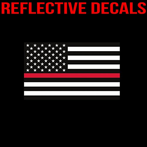Thin Red Line Decal – Perfect 5”X3” Uv Outdoor Laminated Flag Reflective Decal Stickers For Cars, Trucks, And Suvs - In Support Of Support Of Firefighters And Emts (3 Pack) #TOP1