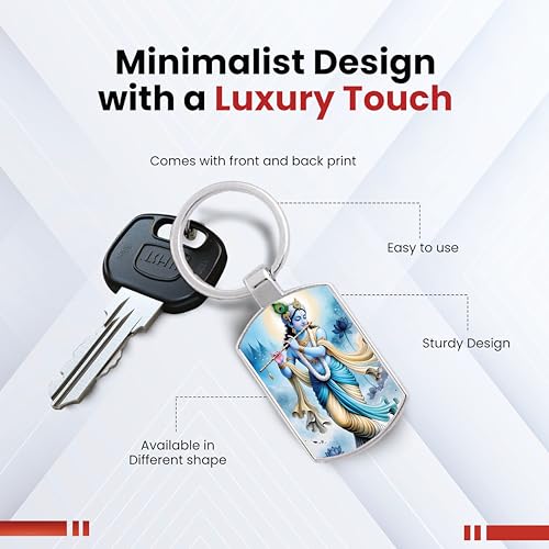 Image of Stylish Metal Keychains with Permanent Glossy Print - Inspirational Quotes & Spiritual Designs - Perfect Key chains for loved ones, Personal Use, Gifts & Return Gifts