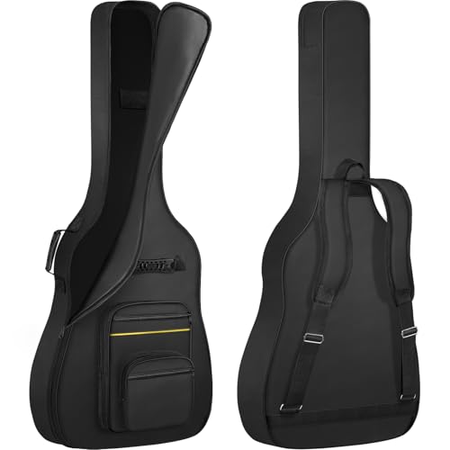 ANILD Bass Guitar Bag Bass Guitar Case Gig Backpack with Thick Padding Dual Adjustable Shoulder Strap Back Hanger Loop Anti-theft Pocket