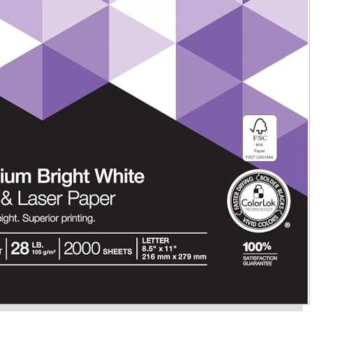 Staples Inkjet & Laser Paper 8.5 x 11 Inch Bright White Sheets, 4 Ream Case - Thumbnail 4
