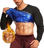 DYUAI Sauna Shirt for Men Sweat Sauna Suits T-shirt Heat Trapping Compression Vest Long Sleeve Body Shaper Workout(WBH6006-01-L)