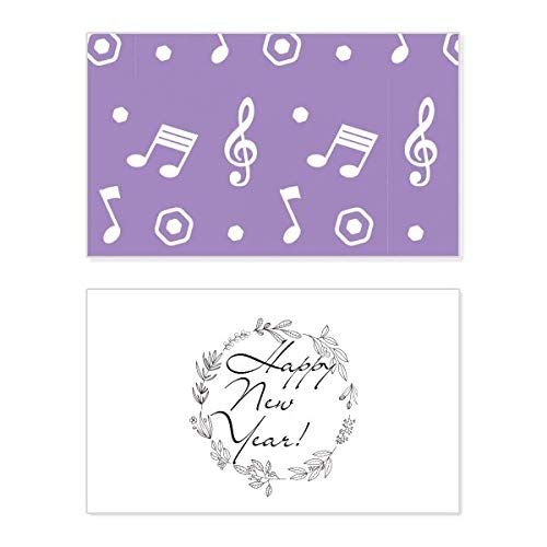 Tarjeta de Año Nuevo con notas musicales para regalar los mejores deseos de prosperidad