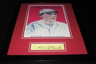 Autographed Edd Roush Photograph - Framed 11x14 Display Giants Reds ...