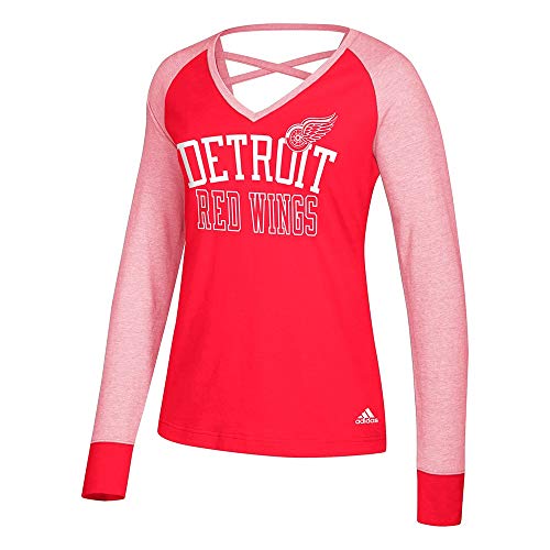 adidas Detroit Red Wings NHL Women's Red Contrast Long Sleeve Team Graphic T-Shirt (S) adidas Detroit Red Wings NHL Women's Red Contrast Long Sleeve Team Graphic T-Shirt (S)