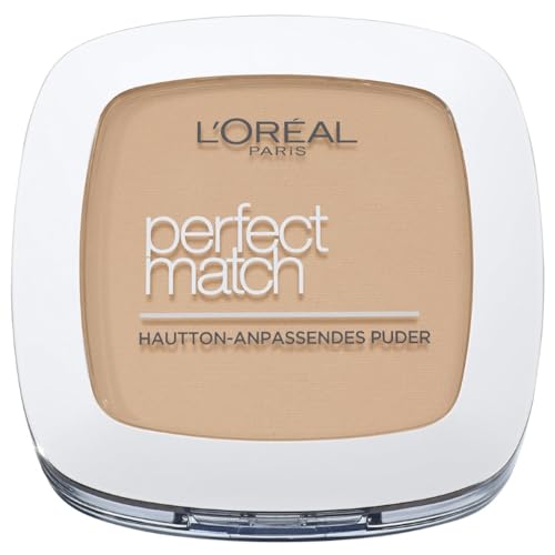 L'Oréal Paris Puder Make up, Mattierendes Kompaktpuder mit LSF 8, Inkl. Spiegel und Schwamm, Perfect Match Puder, Nr. 5.D/5.W Dore/Warm, 9 g (1er Pack)