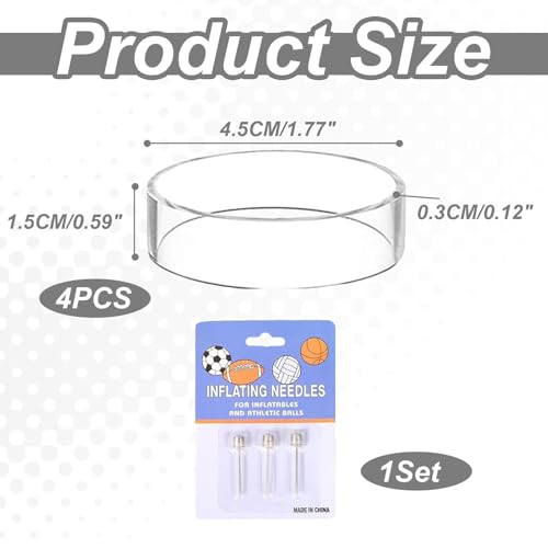 4 Stück Acryl Ballhalter, Ball Ständer,Football Halterung,Football Ständer,Ballhalterung, Ballständer,Football Halter Für Die Darstellung Von Basketball,Volleyball Und Fußball Mit 3 Aufblasbare Nadel