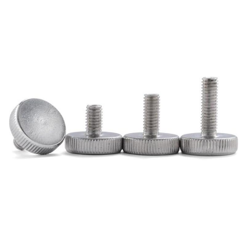 10/20 Pz M3 M4 M5 M6 In Acciaio Inox 304 Testa Piatta Zigrinata Mano Vite Di Regolazione A Grande Lunghezza Del Filetto 6~40mm(14mm,M6-10pcs)