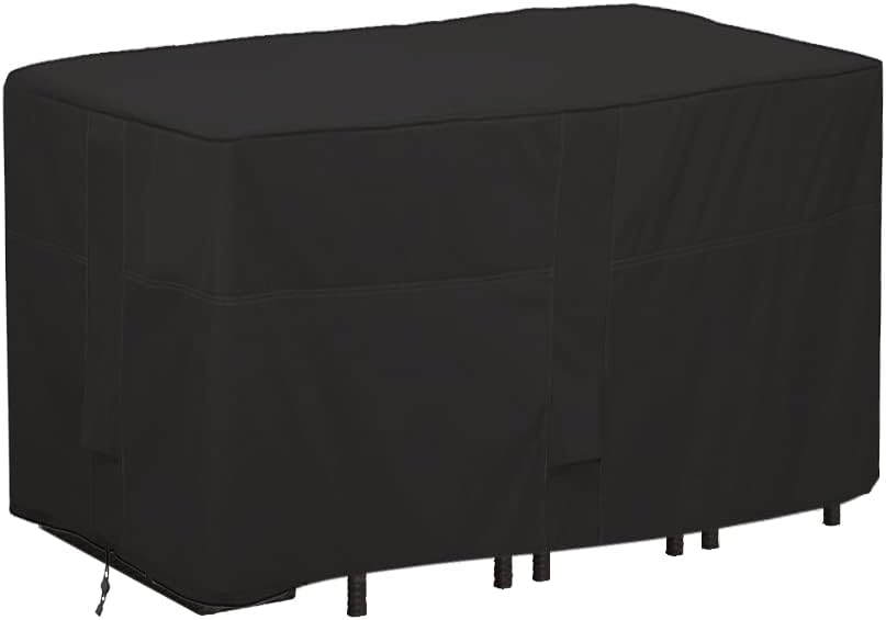 Outdoor Bar Height Dining Set Cover Heavy Duty Waterproof Patio Dining Set Cover for Rectangular 6 – Person 60” Long Bar Height Dining Set