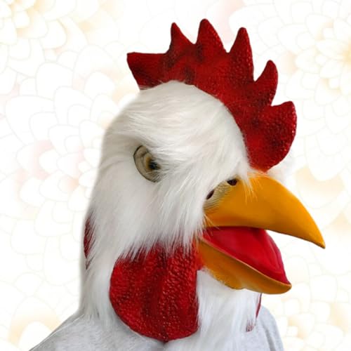 Masque de coq blanc réaliste pour animer Halloween et vos soirées