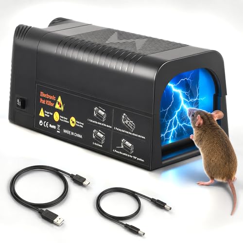 Piege a Rat Electrique, Piège à Rongeurs, Piège à Souris pour usage intérieur, Tension puissante pour Tuer Les Rats instantanément, Piège à Rat pour...