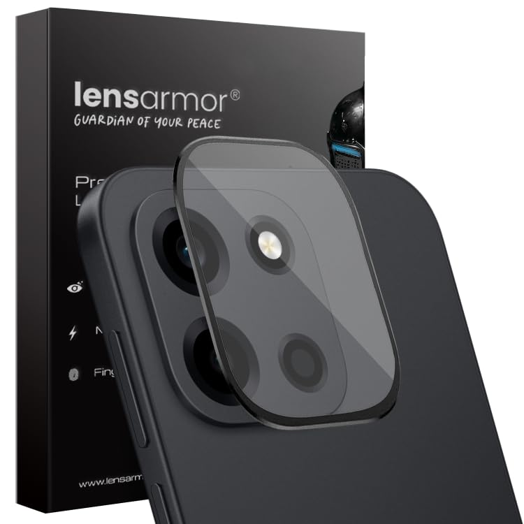Image of Lensarmor Compatible with OnePlus Nord 6 Black Camera Lens Protector (1 Pack) - Premium 9H Tempered Glass, Military-Grade Protection, Ultra-Clear Transparency & Case-Friendly Design