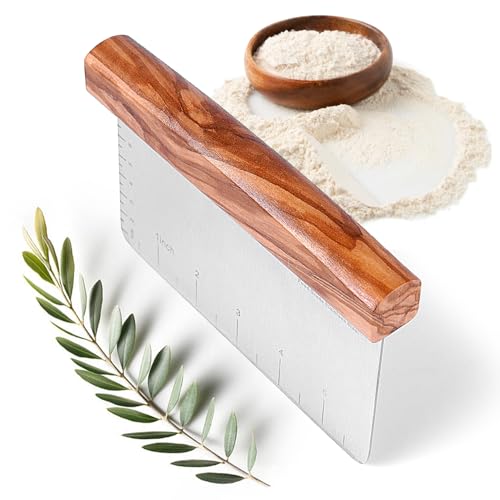 Olive Wood Bench Scraper for Bread Baking