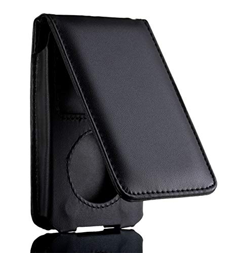 YoiYee Funda de piel sintética con tapa para iPod Classic de 80 GB, 120 y 160 GB (6ª y 7ª generación), color negro