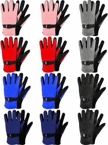 Gants de ski pour enfants contre les mains froides et mouillées, pack de 12 paires 4-7 ans