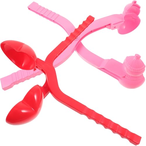 Toyvian Lot de 2 Pinces à Boules en Plastique Forme Cœur pour Jeux d'hiver, Fabrication de Formes Différentes, Design Confortable et Lisse, pour Garçons et Filles Couleur Aléatoire