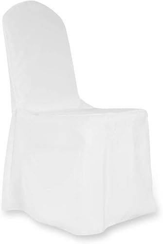 11060 fundas de poliéster para sillas de banquetes de lino para sillas de comedor para bodas, fiestas, eventos, catering (60 unidades, blanco)