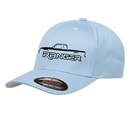 1998-02 Ford Ranger Extended Cab Pickup Truck Classic Outline Design Flexfit hat Cap Small/Medium LtBlue
