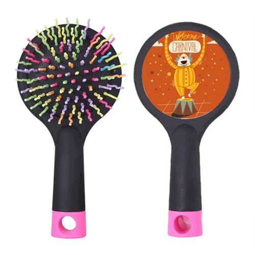 Brosse à cheveux démêlante tête de clown de Venise sur coussin d'air