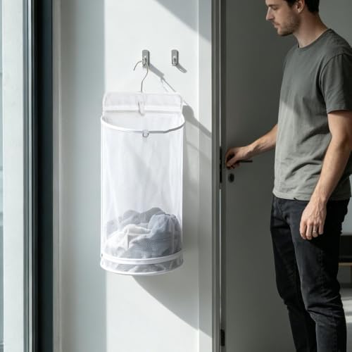 Cestos para ropa de lavandería de malla con gran capacidad para dormitorios 4