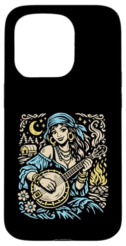 Hippie Gypsy Banjo Girl Bluegrass Festival Music �X�}�z�P�[�X iPhone 15 Pro �p