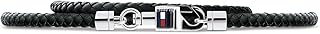 Tommy Hilfiger Jewelry Geflochtenes Lederarmband für Herren Schwarze Farbe - 2701063