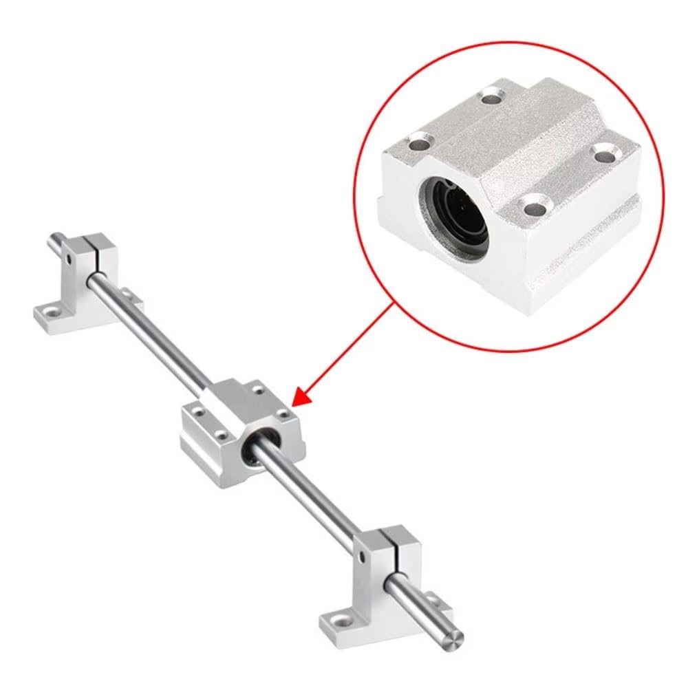 Zestaw prowadnic liniowych SK10/SHF10 — polerowany pręt 10 mm do drukarek i maszyn, opcje długości od 200 mm do 600 mm(200mm)