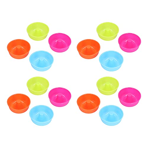 16Pcs Donut Mold Bright Colors Reusable Cleanable Reliable Baking Cups Heat Resistant, Make Perfect Donut Cake Biscuit Bagels For Pastries Puddings #TOP2