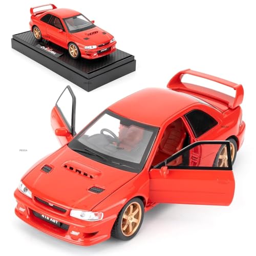 Image of FEXXA 1 /32 Compatible for Subaru Impreza WRX STI Model Car, Pull Back Diecast Collectible Car Toy with Sounds & Lights for Kids Boys Girls and Adults, Gift (RED)