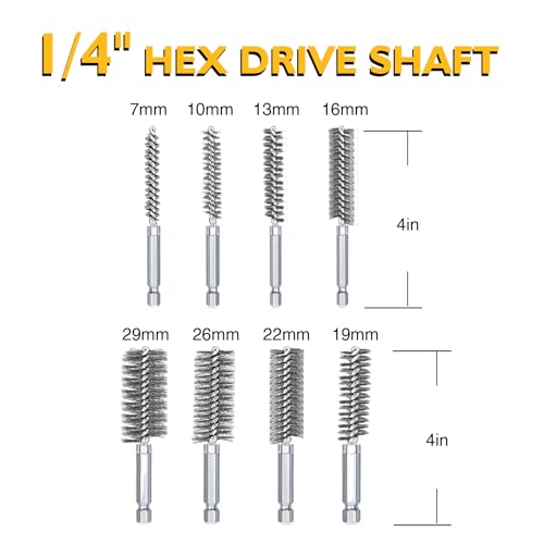 Image of Stainless Steel Bore Brush, Metal Bristles Twisted (Silver)