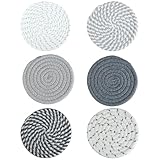 6er Set Runde Tischsets Hitzebeständige Baumwollmischung Matten Ideale Küche & Wohnkultur mit Abwechslungsreichen Designs