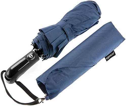 Travel Umbrella Windproof Vented Double Canopy with Teflon Coating - Portable Compact Foldable Lightweight Design and High Wind Resistance